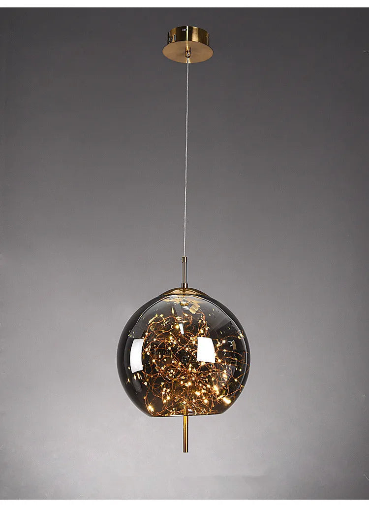 Modern Glass LED Pendant Light – Dimmable Designer Ceiling Light | Elegant Hanging Lamp | Contemporary Home Lighting