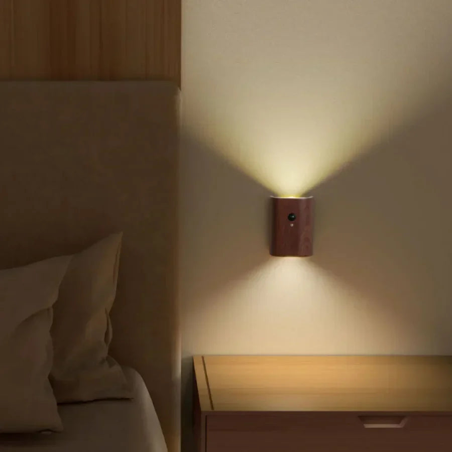 NordVale Sensor Wall Light – Wooden LED Motion Sensor Lamp | Modern Up & Down Ambient Lighting