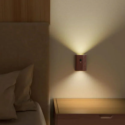 NordVale Sensor Wall Light – Wooden LED Motion Sensor Lamp | Modern Up & Down Ambient Lighting