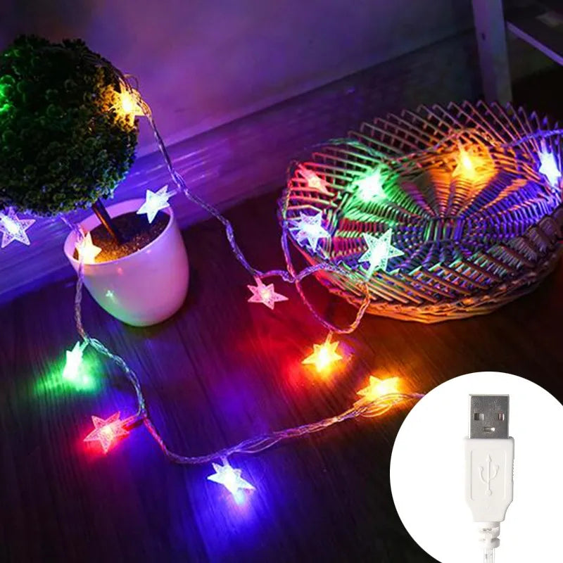 StellaGlow LED Star String Lights – Battery-Powered Decorative Fairy Lights for Indoor & Outdoor Use