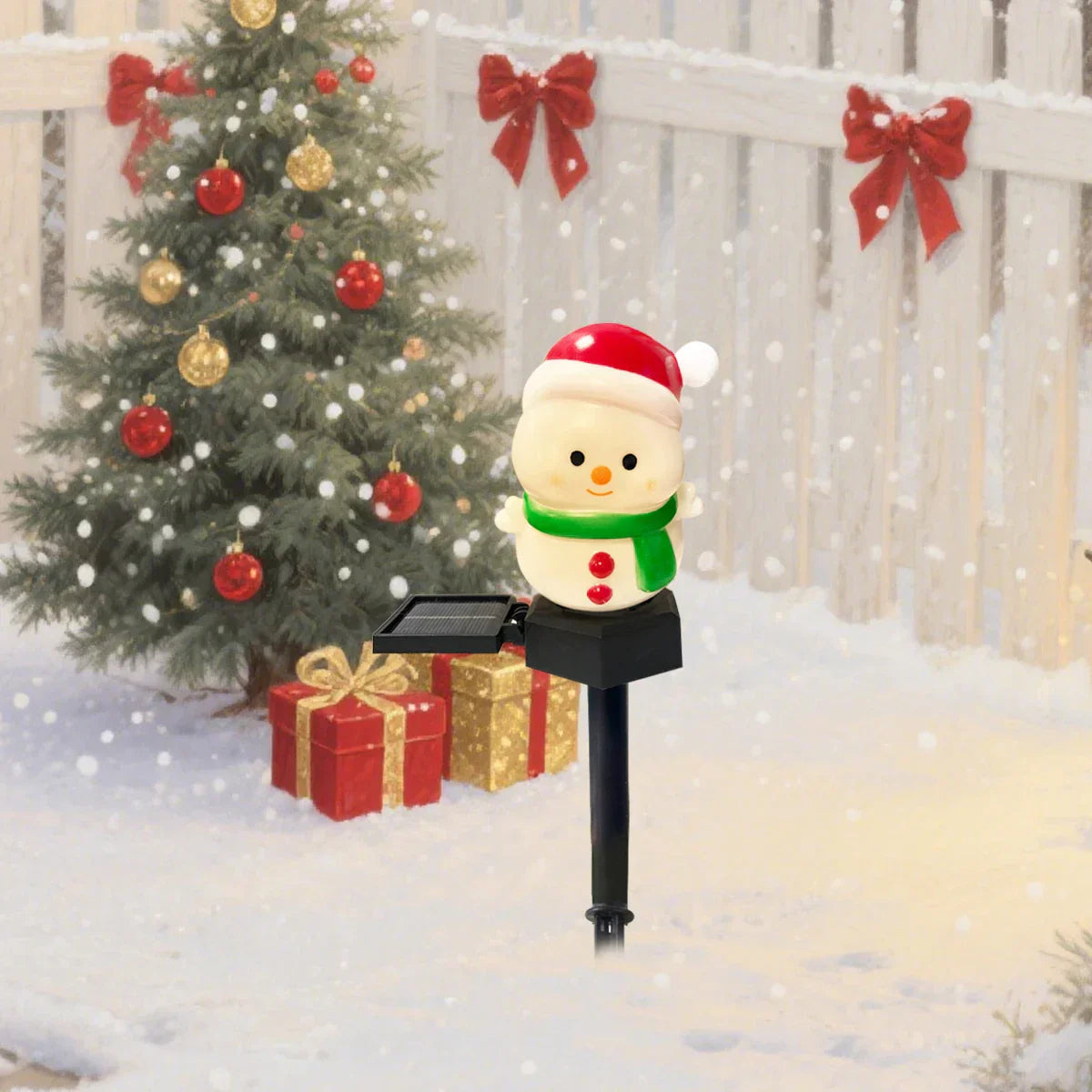 SnowGlow Solar Snowman Path Lights – Waterproof LED Garden Lights | Festive Outdoor Christmas Decoration