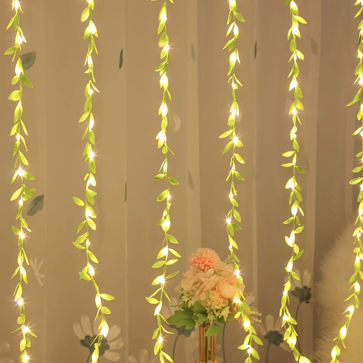 LeafLuma LED Leaf String Lights – 2M Decorative Fairy Lights with Warm White LEDs