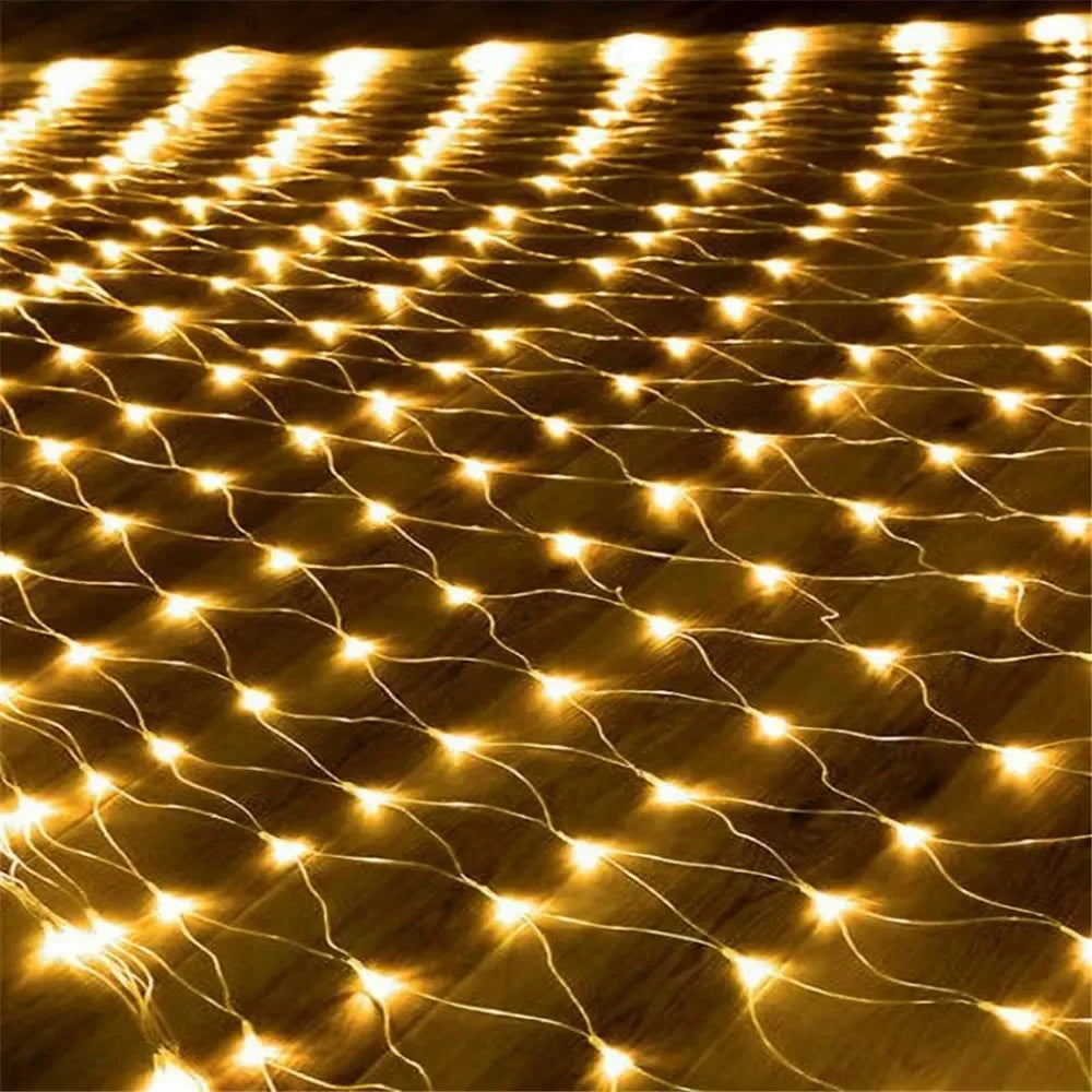 LumiGrid Net LED Lights – Decorative Mesh Fairy Lights | 8 Lighting Modes | Indoor & Outdoor Celebration Lighting
