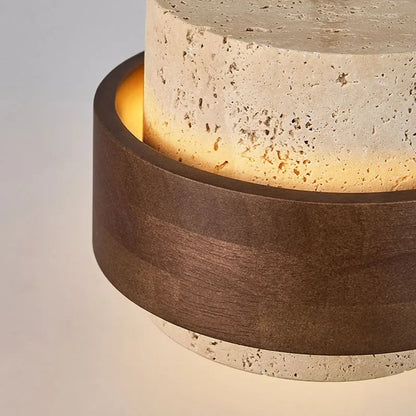 Natural Stone Pendant Light with LED – Modern Minimalist Hanging Lamp | Warm Ambient Interior Lighting