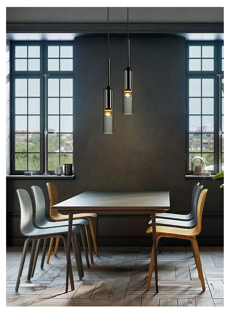 Obsidian Orb Pendant Light – Minimalist Glass Ceiling Lamp | Nordic LED Hanging Light for Contemporary Interiors