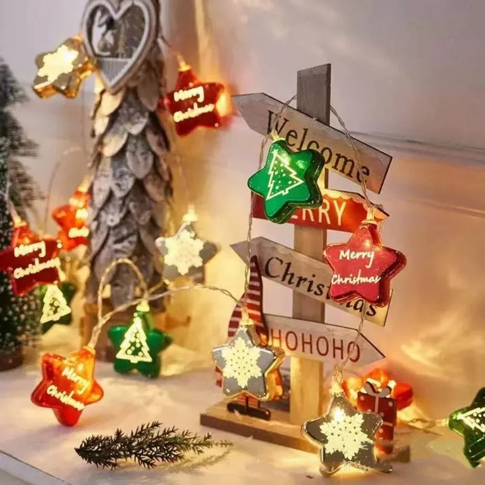Hollow Globe LED Christmas String Lights – Battery-Powered Decorative Lights for Parties, Bedrooms & Christmas Trees