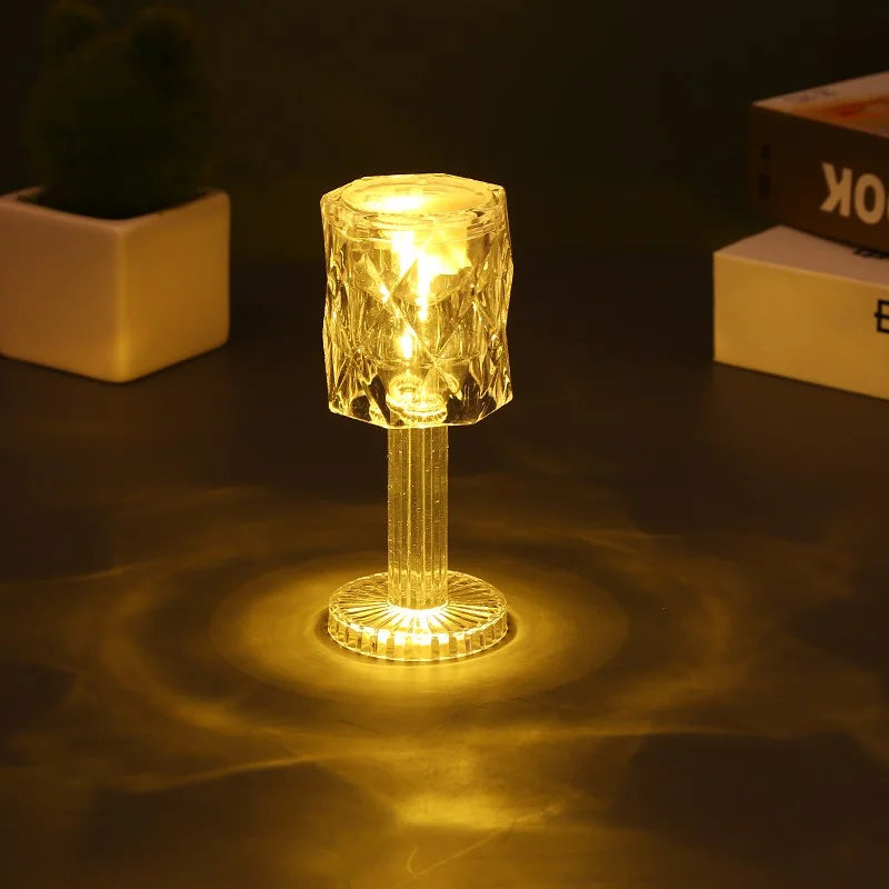 Crystal LED Table Lamp – Colour Changing Touch Night Light | Decorative Bedside Lamp | Elegant Ambient Lighting