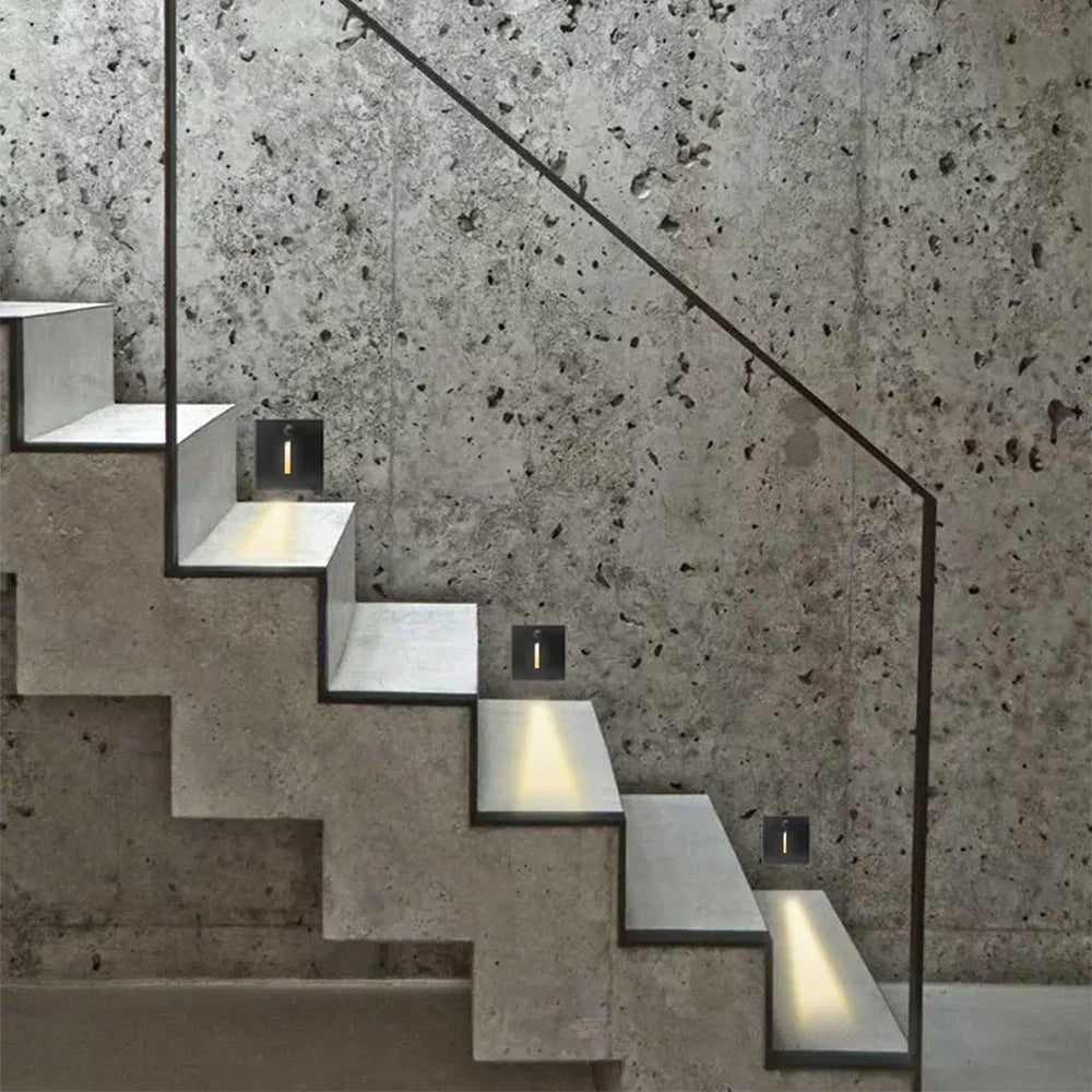 LED Motion Sensor Step Light – Recessed Wall Lamp | Smart Stair & Hallway Lighting | Modern Aluminium Design