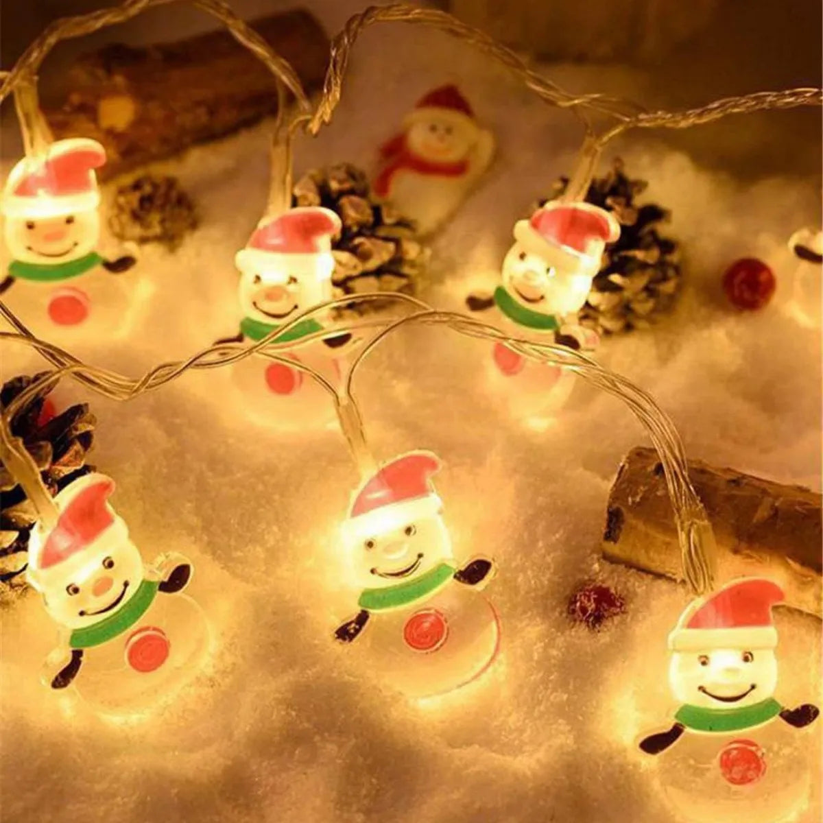 LumiJoy Christmas LED String Lights – Santa, Snowman & Christmas Tree Decorative Fairy Lights