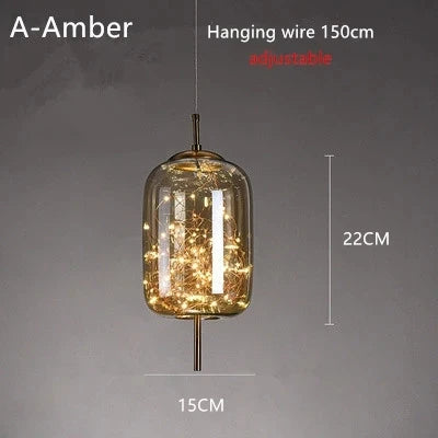 Modern Glass LED Pendant Light – Dimmable Designer Ceiling Light | Elegant Hanging Lamp | Contemporary Home Lighting
