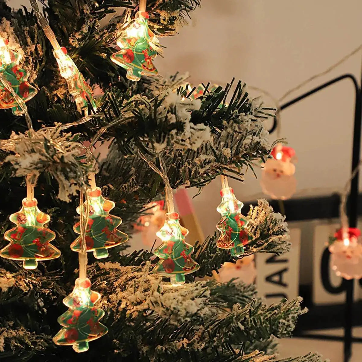 LumiJoy Christmas LED String Lights – Santa, Snowman & Christmas Tree Decorative Fairy Lights