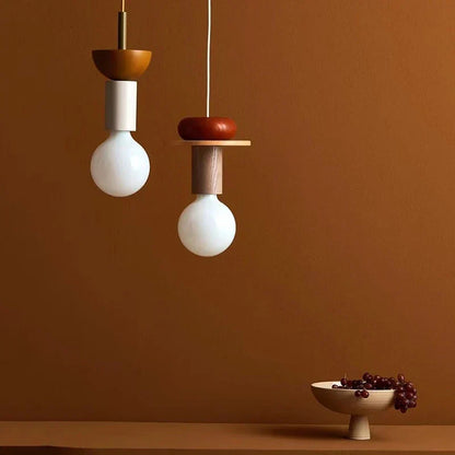 Halden Wood Pendant Light – Nordic LED Hanging Lamp | Minimalist Wooden Ceiling Light for Contemporary Interiors