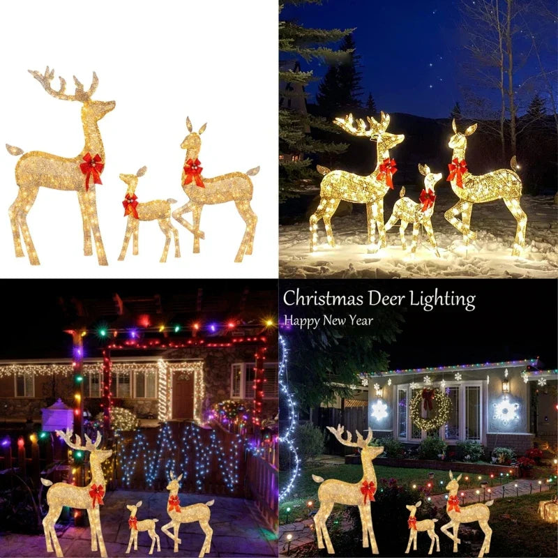LumiGift Illuminated Gift Boxes – Set of 3 LED Christmas Decorations | Indoor & Outdoor Holiday Display