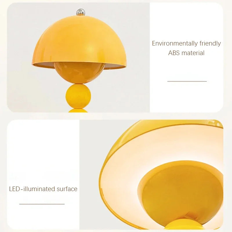 Nordic Flower LED Table Lamp – USB Dimmable Bedside Light | Decorative Floral Desk Lamp | Modern Ambient Lighting