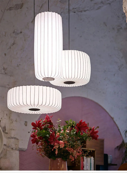 Serenea Silk Pendant Light – Wabi-Sabi Hanging Lamp | Japanese Nordic Ceiling Light for Elegant Interiors