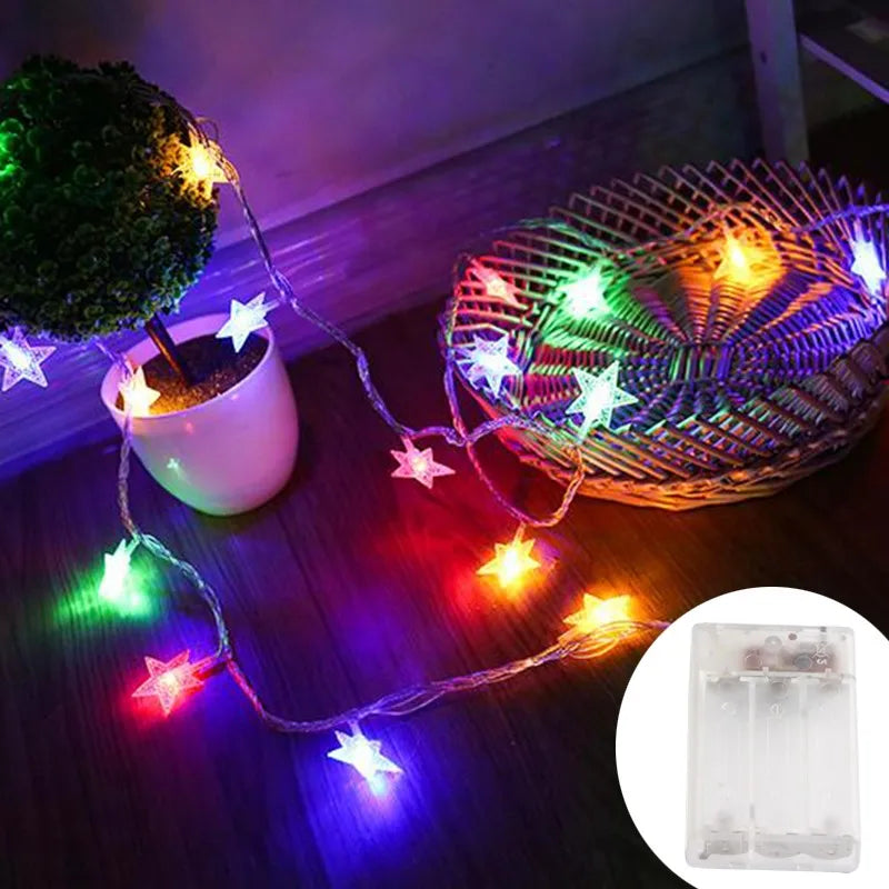 StellaGlow LED Star String Lights – Battery-Powered Decorative Fairy Lights for Indoor & Outdoor Use