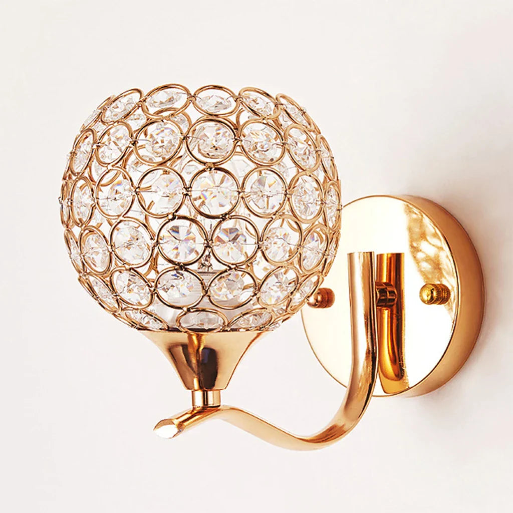 Crystal Wall Light with Gold & Silver Finish – Modern Luxury LED Wall Sconce | Elegant Ambient Lighting