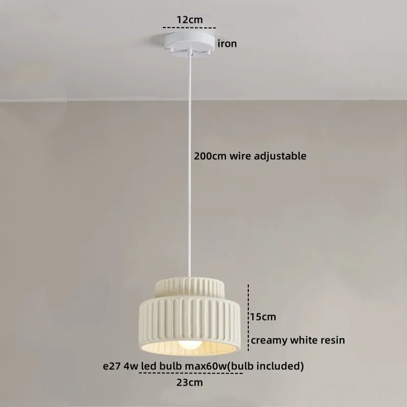 Veloura Resin Pendant Light – Nordic LED Ceiling Lamp | Minimalist Japandi Lighting for Modern Interiors