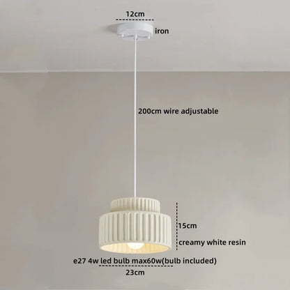 Veloura Resin Pendant Light – Nordic LED Ceiling Lamp | Minimalist Japandi Lighting for Modern Interiors