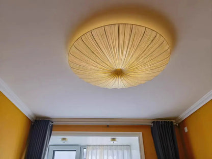 Aethera Ceiling Light – Wabi-Sabi Fabric LED Pendant | Minimalist Floating Disc Lamp for Contemporary Interiors