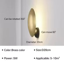 Eclipse Aura Wall Light – Rotating Gold LED Sconce | Luxury Modern Ambient Lighting