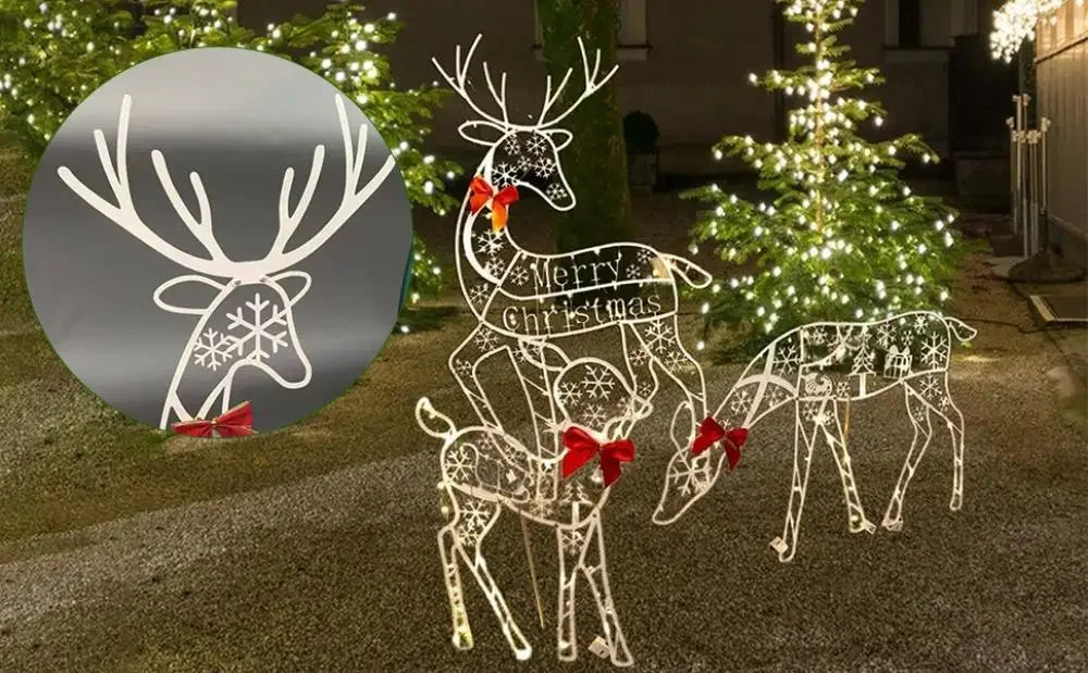 LumiRein LED Reindeer Family – Illuminated Metal Christmas Decoration | Indoor & Outdoor Holiday Display