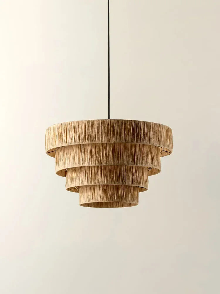Wabi Sabi Rattan Pendant Light – Handwoven Japanese Ceiling Lamp | Natural Ambient Lighting | Artisan Interior Feature