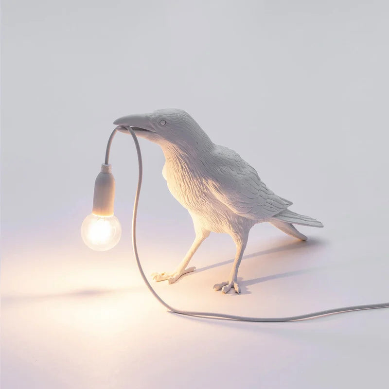 Lucky Bird Resin Table Lamp – Modern LED Decorative Table Light | Contemporary Bedroom & Living Room Lamp | Designer Home Décor