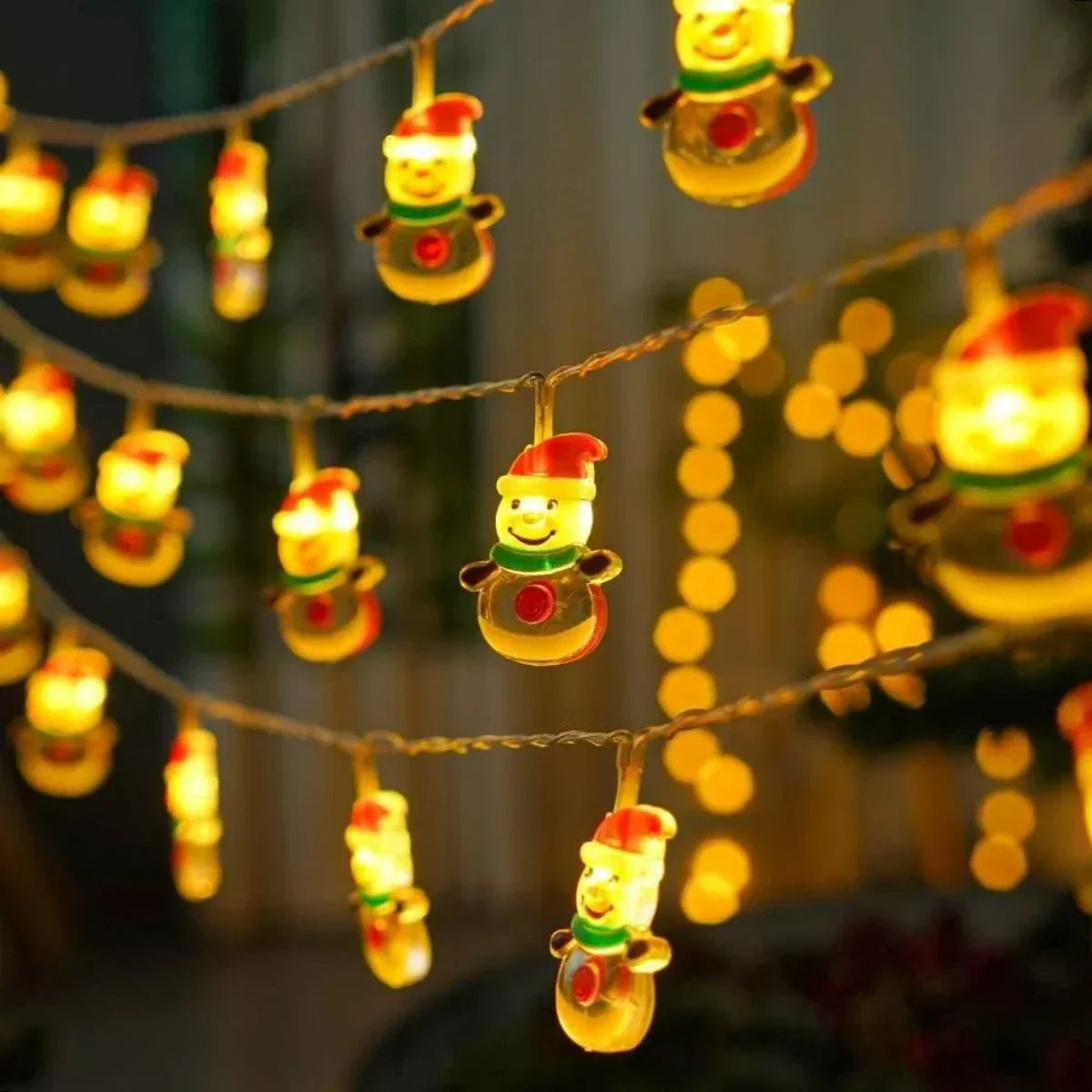 LumiJoy Christmas LED String Lights – Santa, Snowman & Christmas Tree Decorative Fairy Lights
