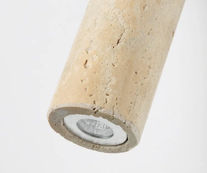 Travero Flush Ceiling Light – Wabi-Sabi Travertine Stone Lamp | Minimalist Natural Lighting for Modern Interiors
