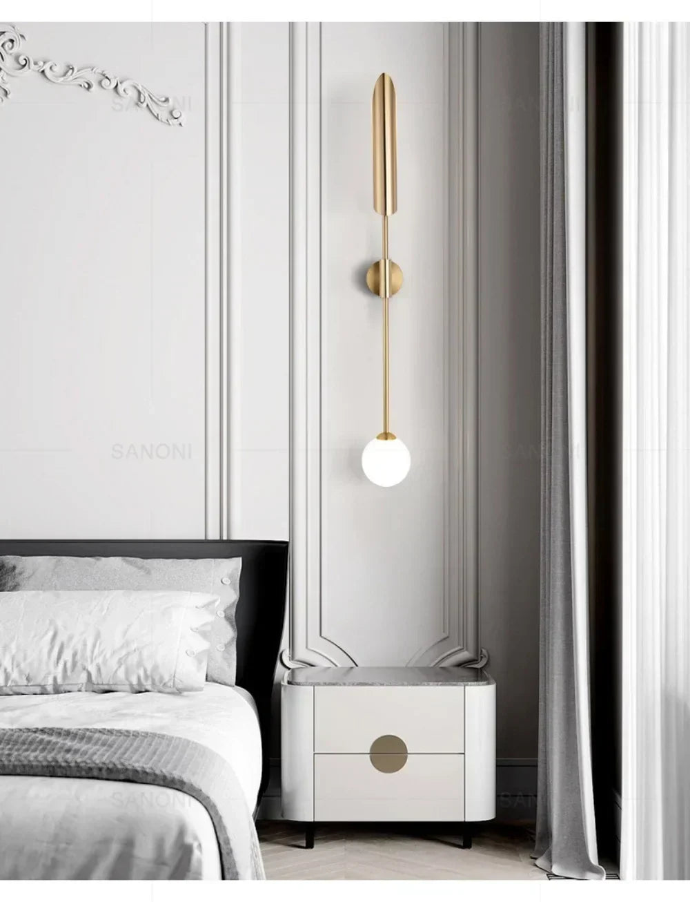 Gold Glass Wall Light – Luxury G9 Wall Lamp | Contemporary Up & Down Lighting | Elegant Interior Accent