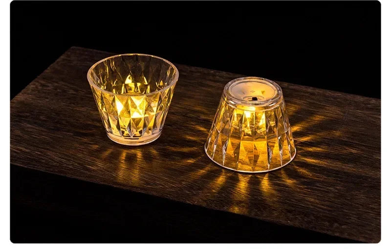 Crystal LED Table Lamp – Colour Changing Touch Night Light | Decorative Bedside Lamp | Elegant Ambient Lighting