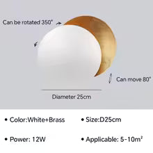 Eclipse Aura Wall Light – Rotating Gold LED Sconce | Luxury Modern Ambient Lighting