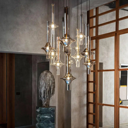 Aureline Glass Pendant Light – Luxury Nordic LED Hanging Lamp | Modern Designer Lighting for Elegant Interiors