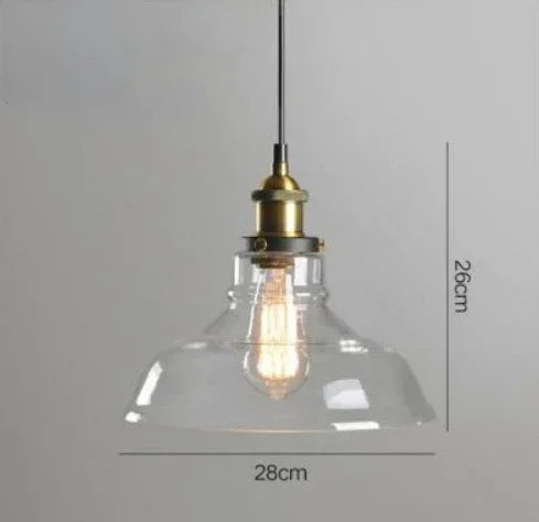 Scandinavian Glass Pendant Light – Vintage Loft E27 Ceiling Lamp | Elegant Ambient Lighting | Contemporary Nordic Interior Feature