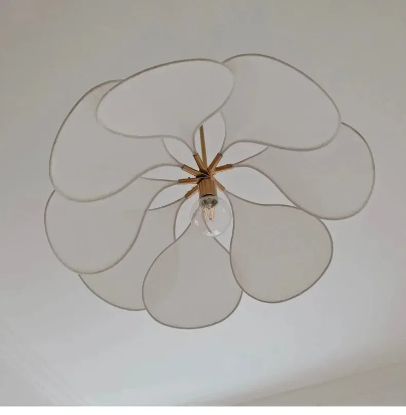 Floral Fabric Pendant Light – Designer E27 Ceiling Lamp | Artistic Ambient Lighting | Contemporary Statement Feature