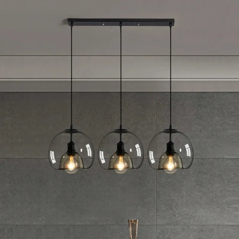 Amber Glass Pendant Light – Modern E27 Ceiling Lamp | Warm Ambient Lighting | Elegant Contemporary Interior Feature