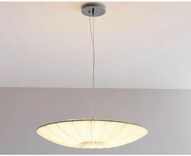 Aethera Ceiling Light – Wabi-Sabi Fabric LED Pendant | Minimalist Floating Disc Lamp for Contemporary Interiors