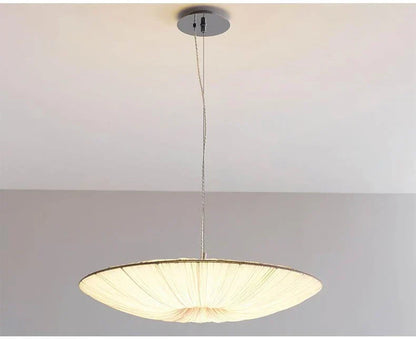Aethera Ceiling Light – Wabi-Sabi Fabric LED Pendant | Minimalist Floating Disc Lamp for Contemporary Interiors