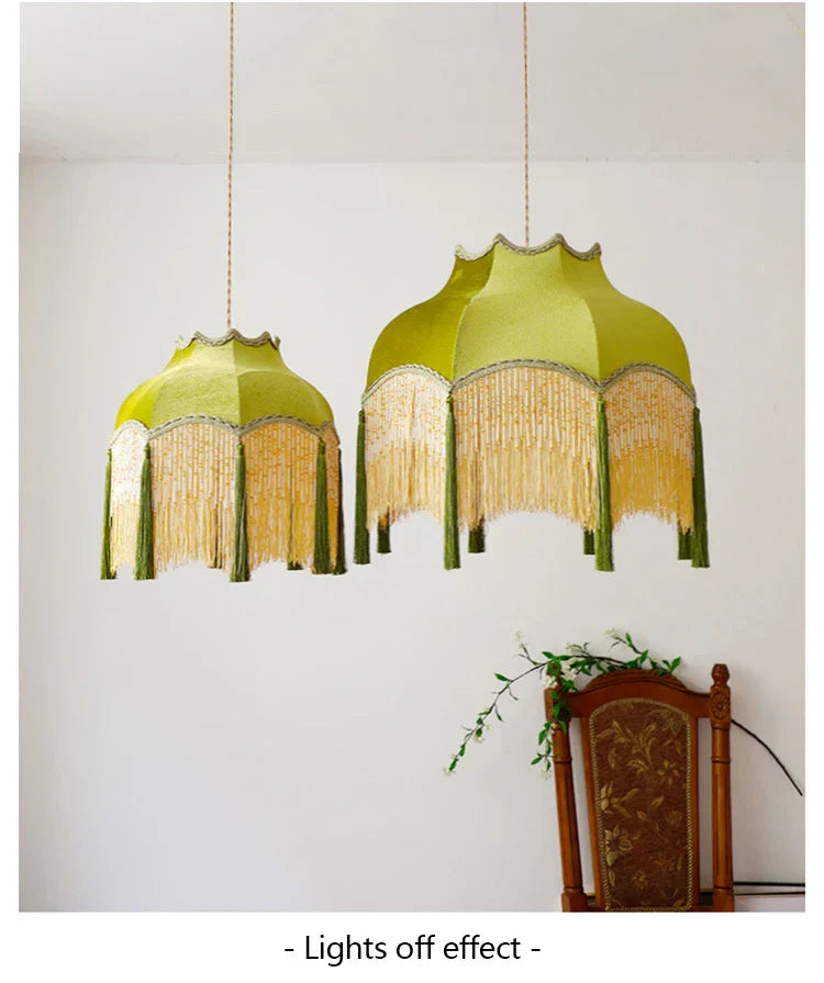 Versailles Tassel Pendant Light – French Vintage Chandelier | Luxury Fabric Ceiling Lamp | Timeless Interior Elegance