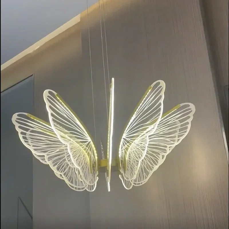 Butterfly Glow LED Pendant Light – Dimmable Designer Ceiling Light | Remote-Controlled Ambient Lighting | Contemporary Luxury Interior Feature
