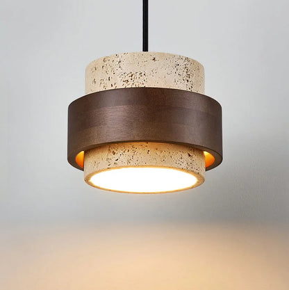 Natural Stone Pendant Light with LED – Modern Minimalist Hanging Lamp | Warm Ambient Interior Lighting