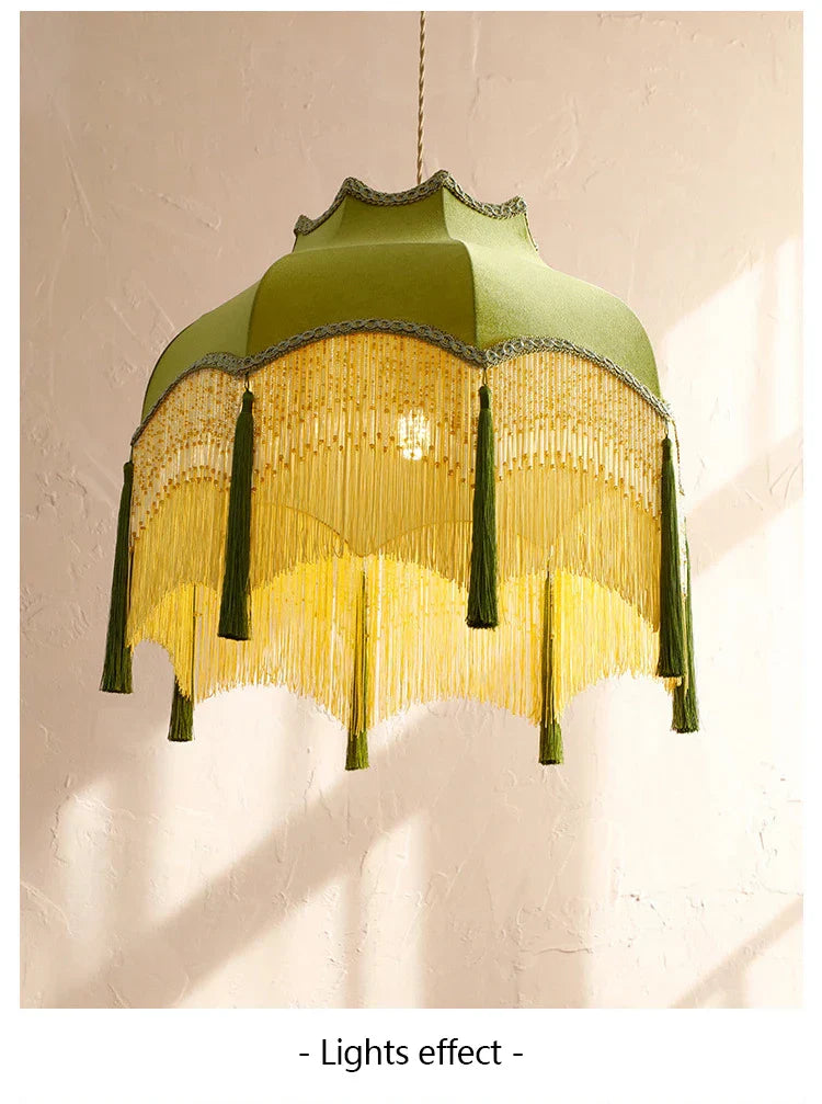 Versailles Tassel Pendant Light – French Vintage Chandelier | Luxury Fabric Ceiling Lamp | Timeless Interior Elegance