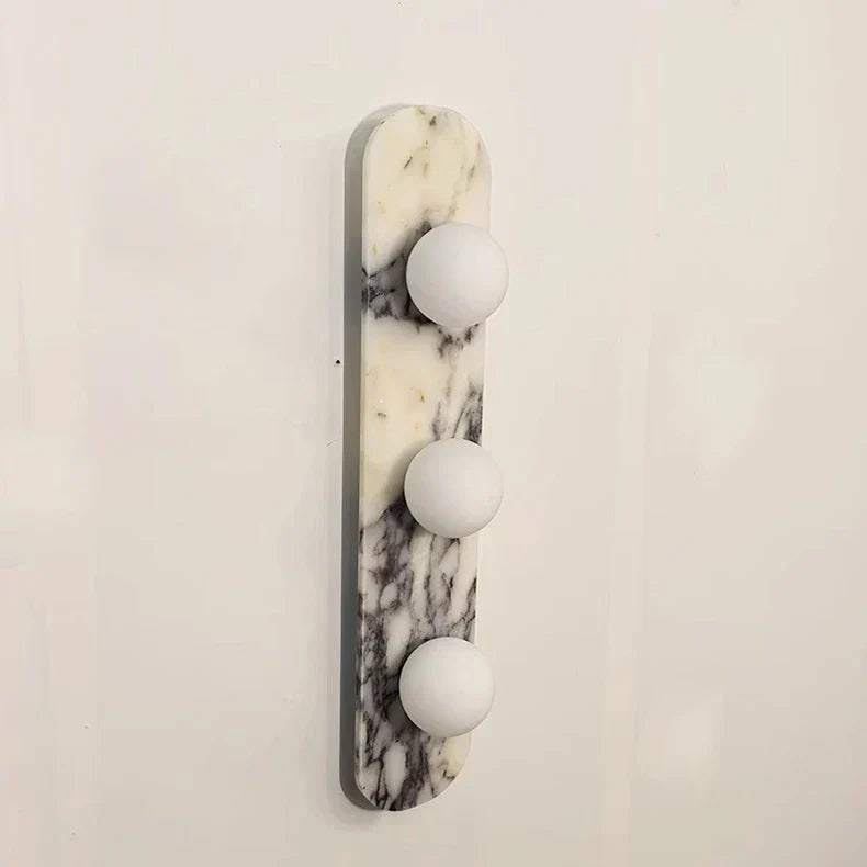Marble LED Wall Light – Modern Designer Wall Lamp | Luxury Ambient Lighting | Contemporary Stone & Glass Feature