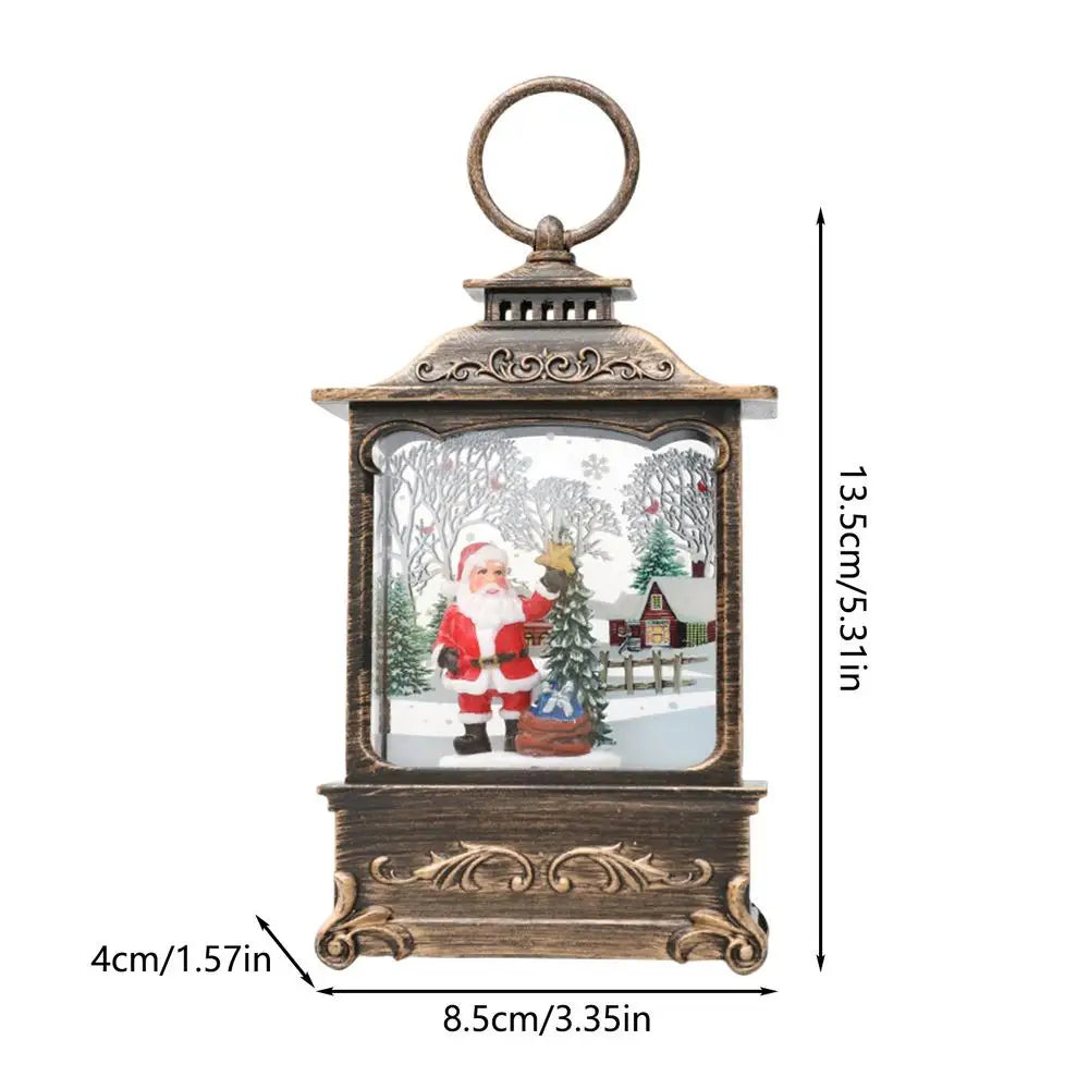 LumiGlobe LED Snow Lantern – Rotating Christmas Lantern with Snow Globe Effect