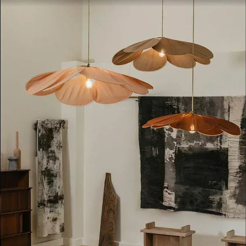 Floral Fabric Pendant Light – Designer E27 Ceiling Lamp | Artistic Ambient Lighting | Contemporary Statement Feature