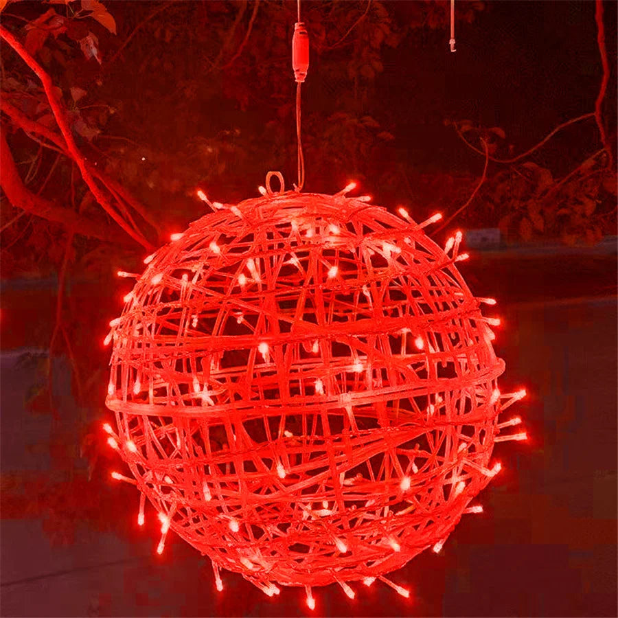 LED Rattan Ball String Lights – Outdoor Fairy Lights for Gardens, Weddings, Patios, Trees & Festive Decorations