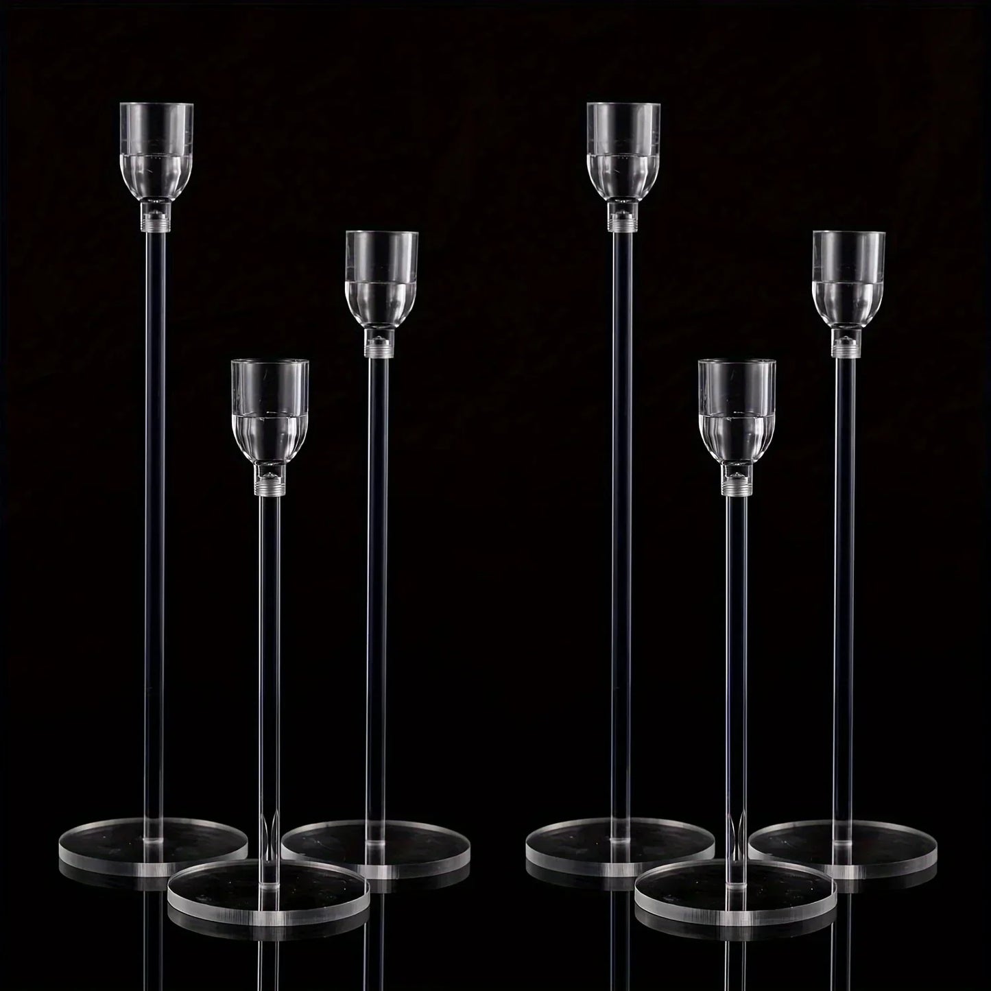 LumenAcry Acryl-Kerzenhalter Set (3-teilig)-Leuchtezauber