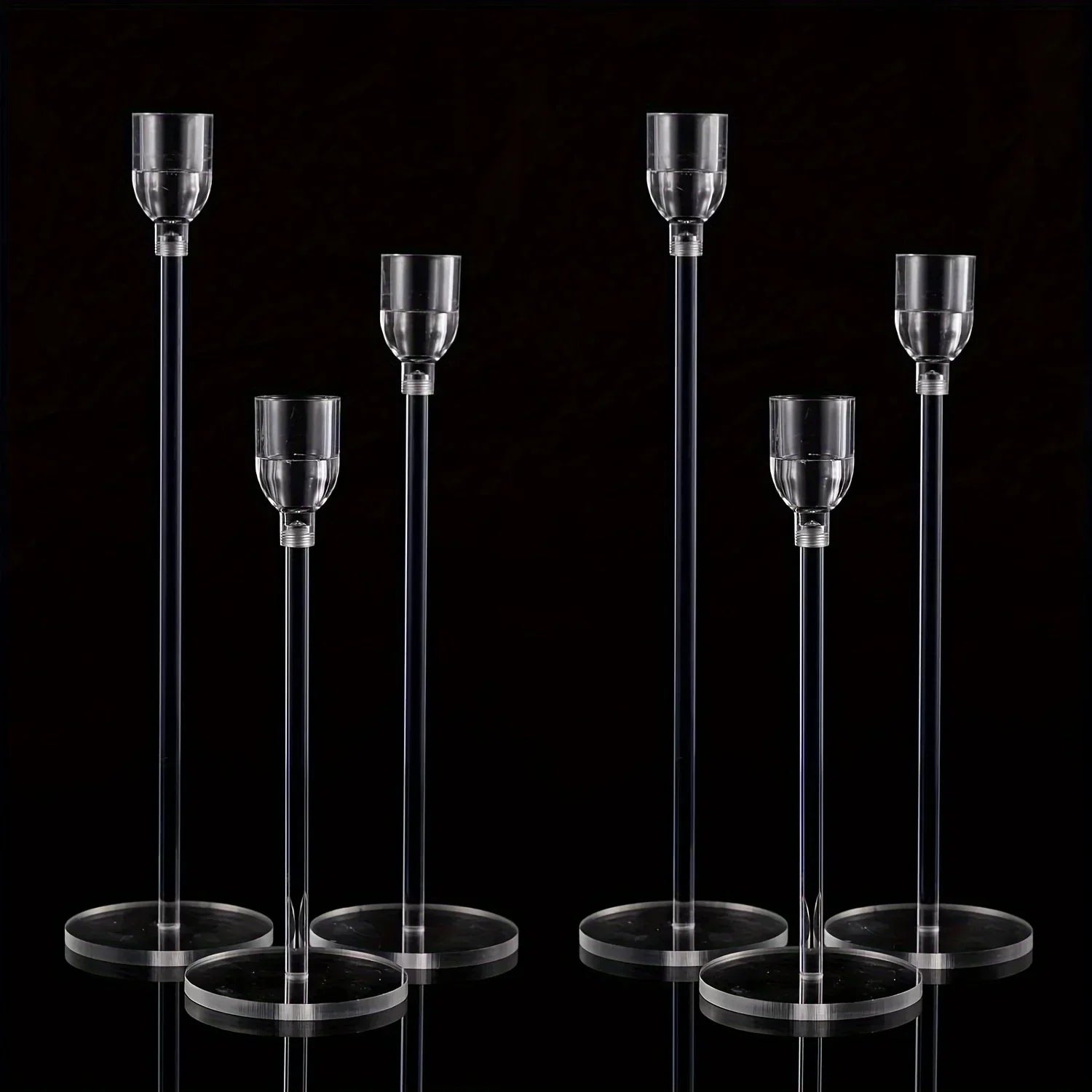 LumenAcry Acryl-Kerzenhalter Set (3-teilig)-Leuchtezauber