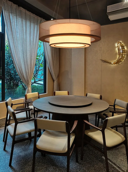 Veloura Silk Pendant Light – Luxury Beige Hanging Ceiling Lamp | Soft Ambient Lighting for Modern Interiors